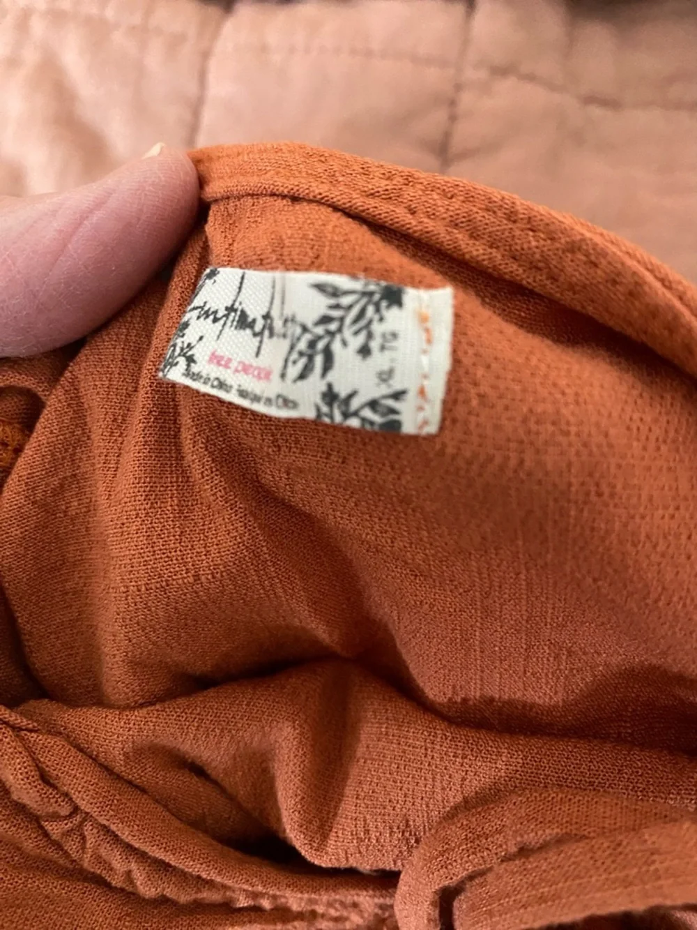 Free People Rust Orange Bundle:  shorts, lined size L,  dress has stretch XL, - Picture 6 of 6